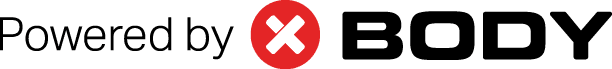 SOMA Fit Club Powered by XBody logo with 'X' inside a red circle followed by the word 'BODY' in bold black letters, representing innovative EMS Training at SOMA Fit Club. EMS Training