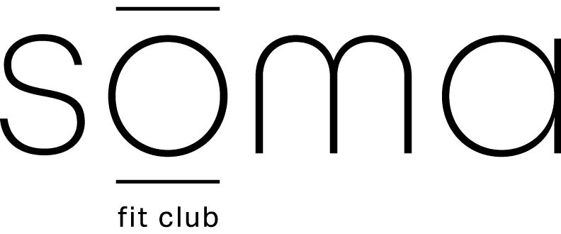 SOMA Fit Club Logo with the word "somar" in lowercase, a horizontal line above the "o"; below, "fit club" appears in smaller text. Inspired by SOMA Fit Club and perfect for promoting a 20 Minute workout. EMS Training